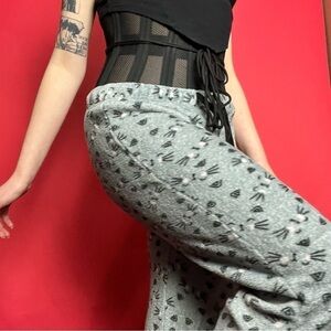 Grey and black fuzzy kitty pj pants  🤍🖤​​​​​​​​​​​​​​​​​​
